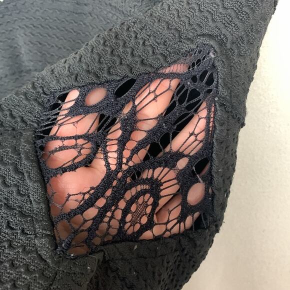 Dainty Hooligan women's medium black lace cutout bandaid body con dress goth pun - Picture 9 of 10